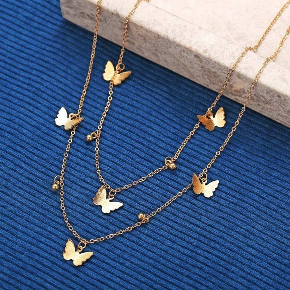 fxmimior Gold Simple Dainty Boho Butterfly chunky Chokers Necklace - Picture 4 of 4